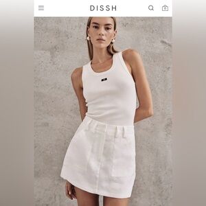 DISSH EVA OFF WHITE LINEN SKORT
